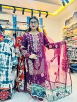 প্রিমিয়াম  জর্জেটের ,অর্গানজা পাকিস্তানি ইন্সপায়ার থ্রি-পিস (CODE-306)