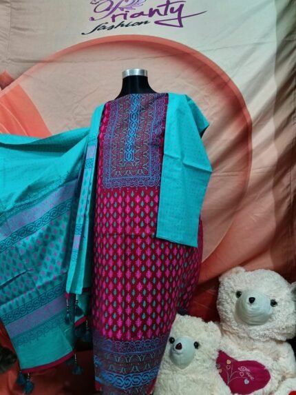 সেলাই করা প্রিন্টেড থ্রি পিস (Code-102)