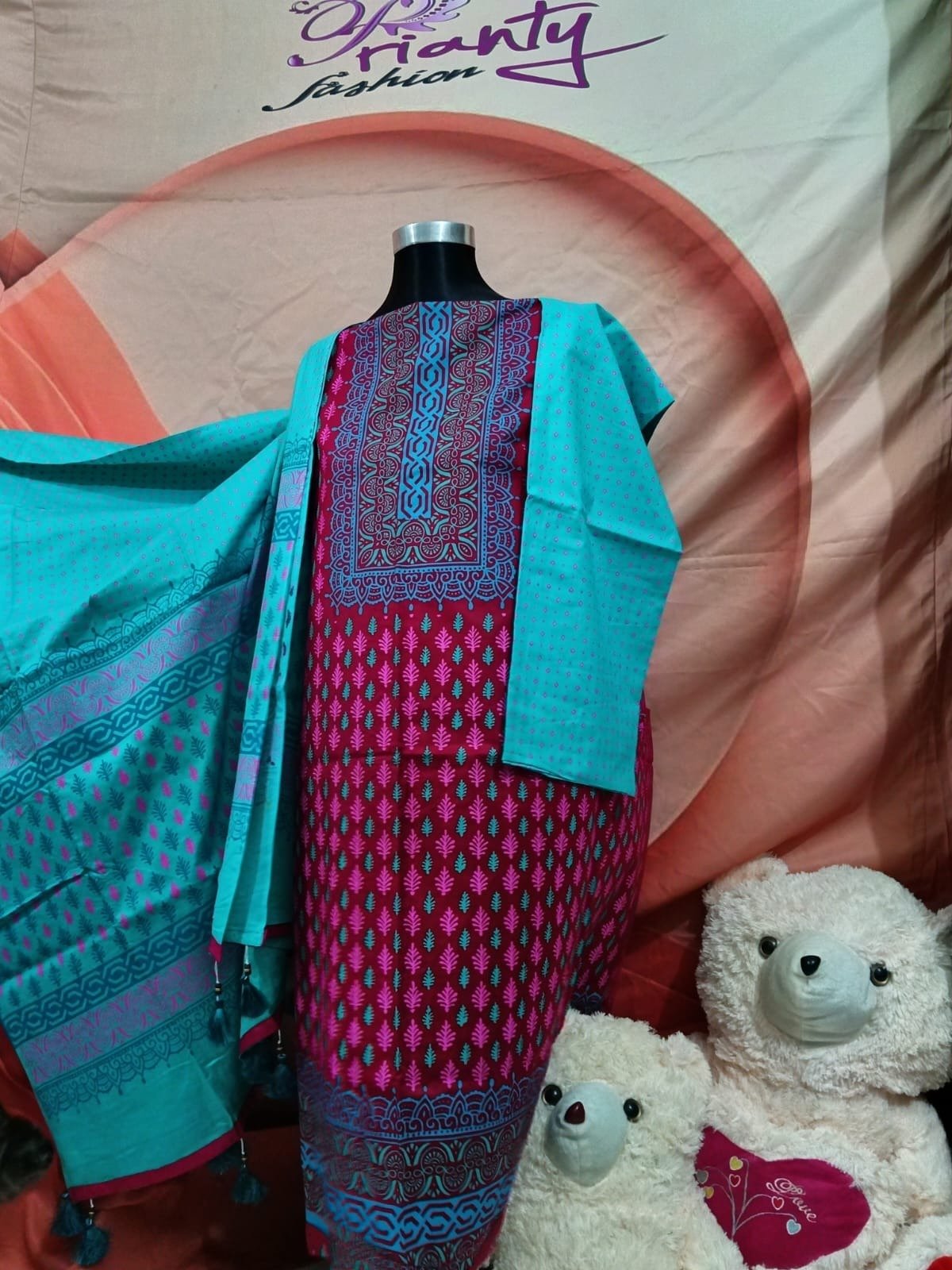 selai-kora-printed-three-piece-code-102 সেলাই করা প্রিন্টেড থ্রি পিস (Code-102) - Image 1