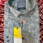 White with Yellow and Gray Abstract Print