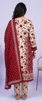 প্রিমিয়াম সিল্কের ডিজিটাল প্রিন্ট থ্রি-পিস (CODE-PF_001) - Image 2