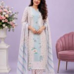 প্রিমিয়াম সিল্কের ডিজিটাল প্রিন্ট থ্রি-পিস (CODE-PF_0022)