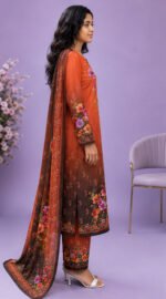 প্রিমিয়াম সিল্কের ডিজিটাল প্রিন্ট থ্রি-পিস (CODE-PF_0056) - Image 3